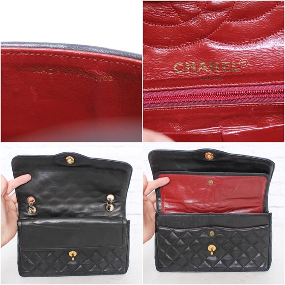 Chanel Paris Limited Two Tone Double Flap Black Lambskin Leather Shoulder A5106 - Picture 2 of 12